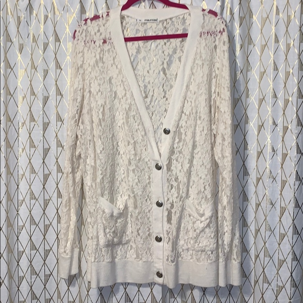 Lace button up